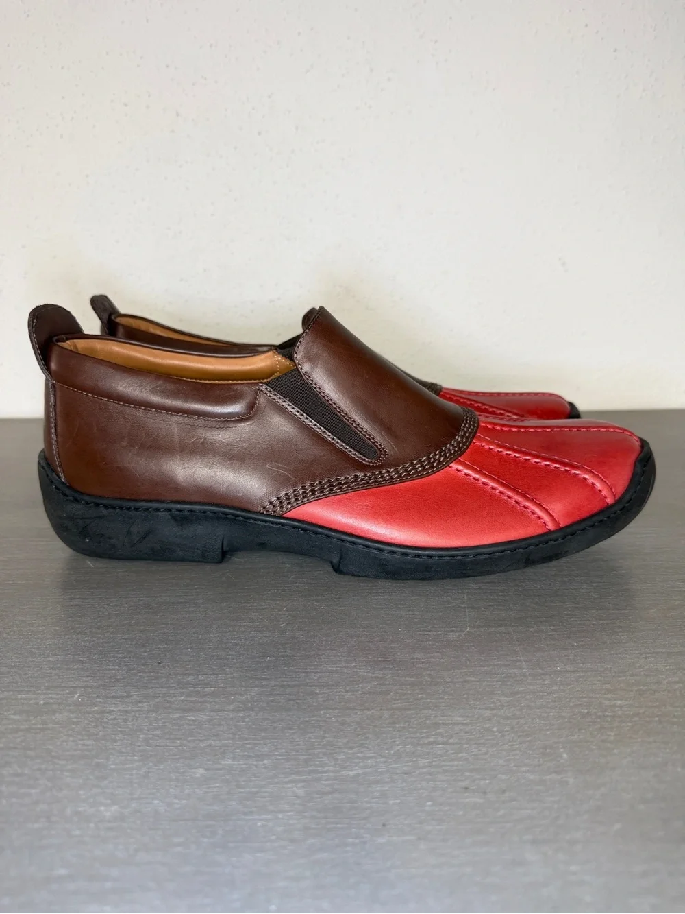 Ralph Lauren Dover Boots Mens 12D Made In Italy Leather Slip On Shoes